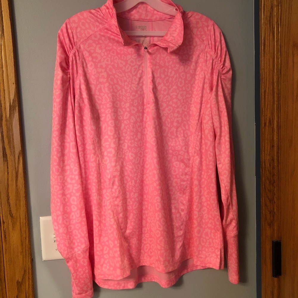 Pink Animal Print Athletic Pullover